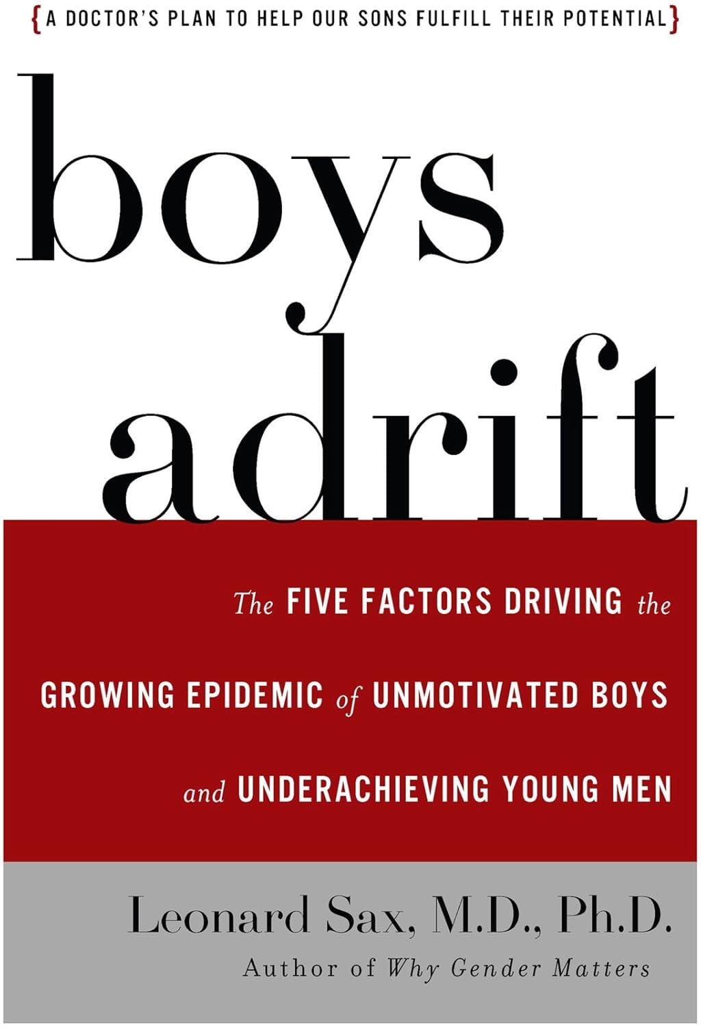 Boys Adrift: The Five Factors Driving the Growing Epidemic of Unmotivated Boys and Underachieving Young Men - Leonard Sax MD PhD